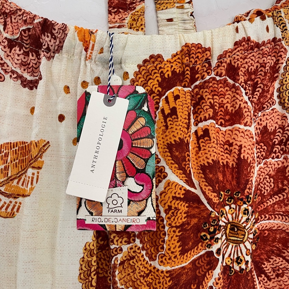 FARM RIO X Anthropologie Cutout Floral Maxi Boho Dress Size Small NWT - Picture 11 of 13